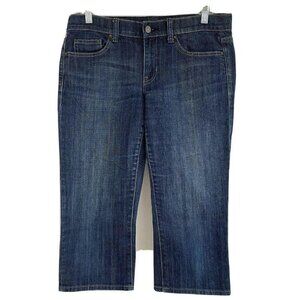 Gap Crop Capri Blue Denim Jeans 6 Medium Wash Stretch 30x19 Low Rise 5 Pockets